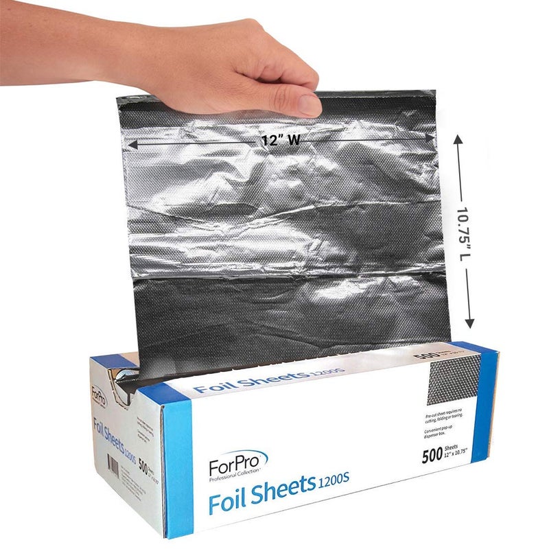ForPro Professional Collection Embossed Foil Sheets 1200S, Aluminum Foil, Pop-Up Dispenser, for Hair Color Application and Highlighting Services, Food Safe, 12â€ W x 10.75â€ L, 500-Count - Image 3